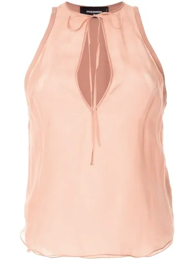 Dsquared2 Sleeveless Silk Blouse In Pink