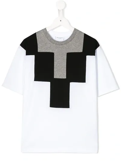 Marcelo Burlon County Of Milan Teen Colour Blocked T-shirt In White