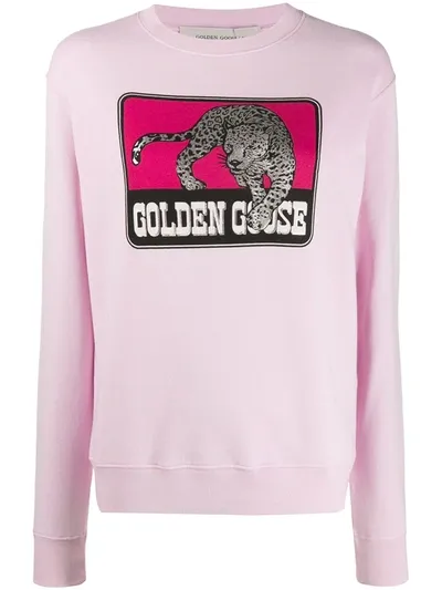 Golden Goose Graphic-print Relaxed-fit Sweatshirt In Pink