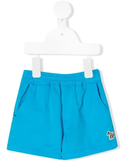 Paul Smith Junior Babies' Badeshorts Mit Logo-patch In Blue