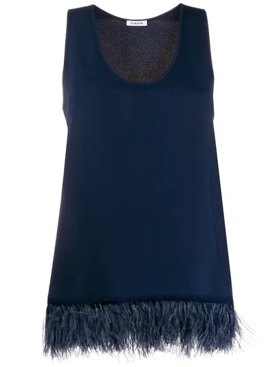 P.a.r.o.s.h Feather Trimmed Top In Blue