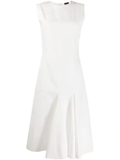 Joseph Sleeveless Pleated Dress In White