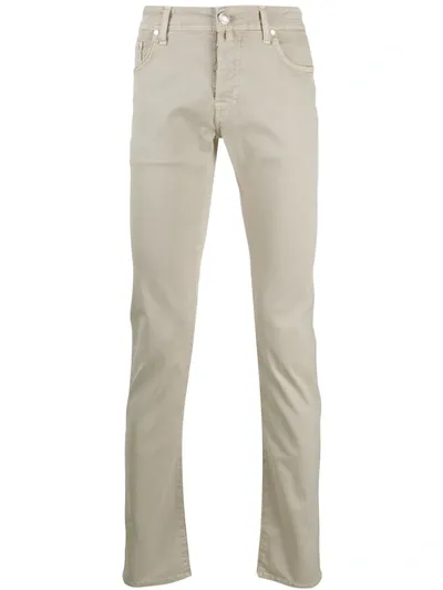 Jacob Cohen Basic Slim-fit Trousers In Neutrals