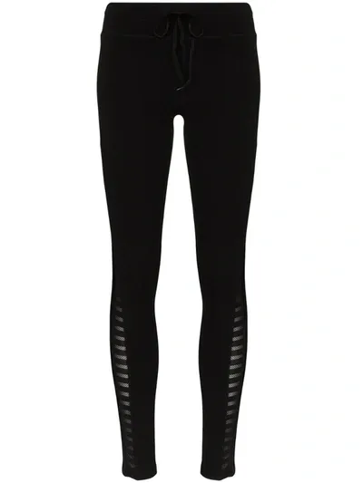 The Upside Velvet & Mesh Panel Yoga Pants In Black