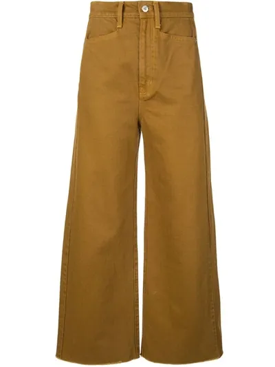 Proenza Schouler White Label Wide-leg Cotton Culottes In Brown