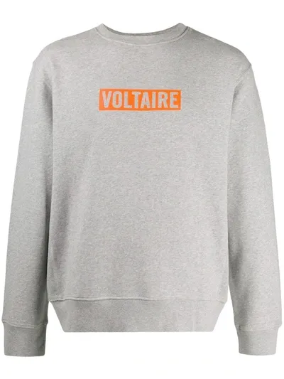 Zadig & Voltaire Simba Logo-print Cotton Sweatshirt In Grey