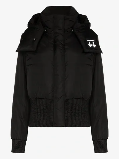 Off-white High Neck Long Sleeve Down Jacket In Black