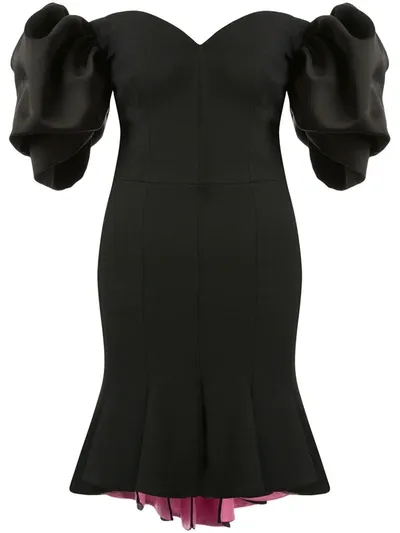 Alexander Mcqueen Off-the-shoulder Wool-blend Mini Dress In Black