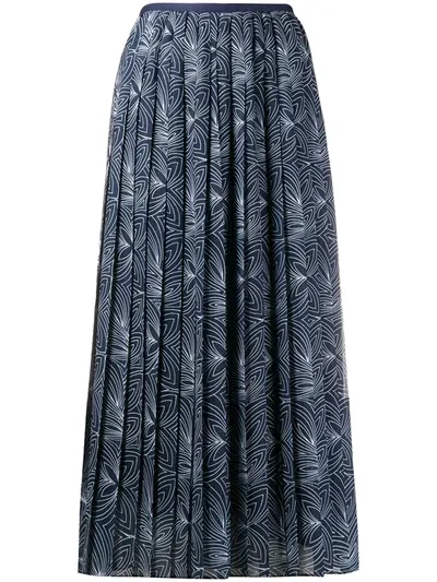 See By Chloé Graphic Print Pleated Skirt In Blue