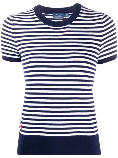 Polo Ralph Lauren Striped Short-sleeve Top In Blue