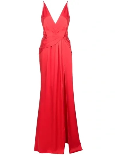 Jason Wu Collection Crepe Back Satin Slip Gown In Red