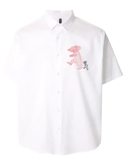 Blackbarrett Mouse Print Boxy-fit Shirt In White