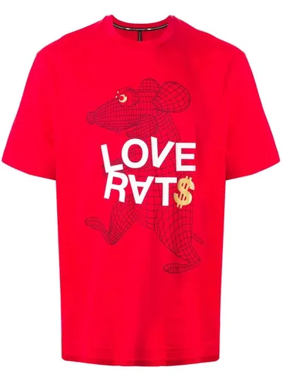 Blackbarrett Short Sleeve Slogan T-shirt In Red