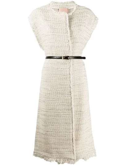 Twinset Oversized Tweed Vest In Neutrals