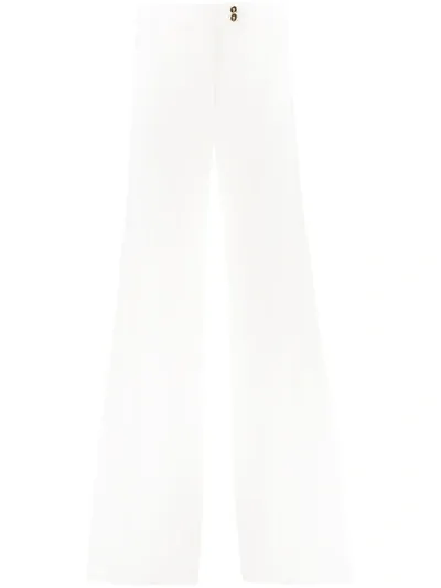 Elisabetta Franchi Wide-leg Trousers In White