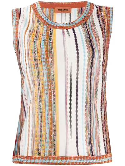 Missoni Jacquard Sleeveless Jumper In White