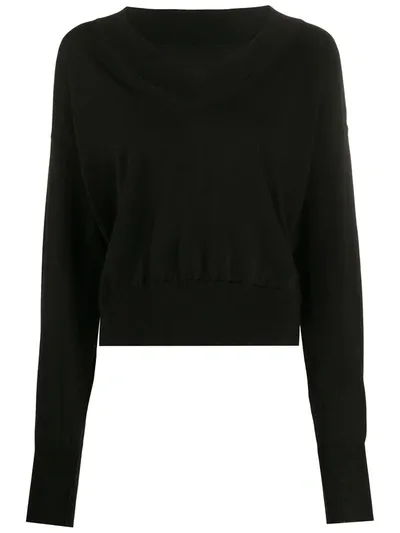 Maison Margiela Side Slits Jumper In Black