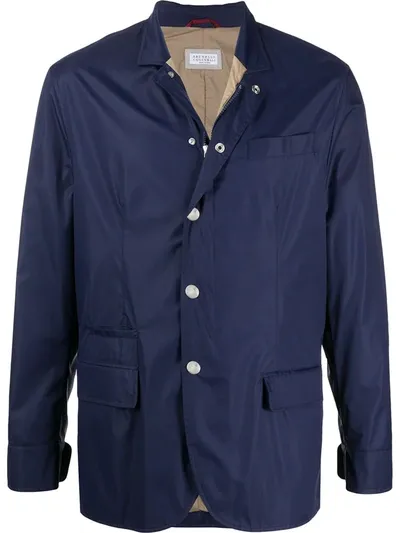 Brunello Cucinelli Short Lightweight Jacket In Blue