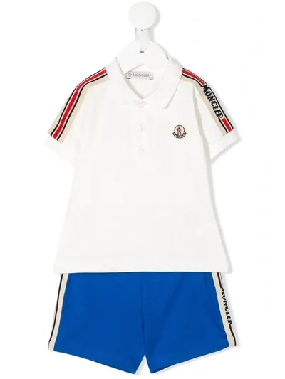 Moncler Babies' Side Striped Shorts Set In Blue