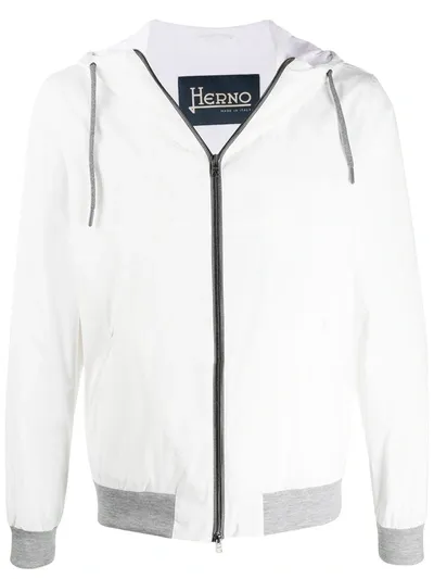 Herno Hooded Lightweight Jacket In White