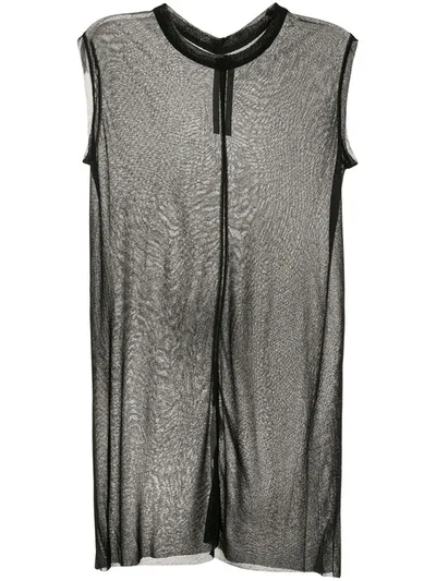 Rick Owens Basic Sheer Tank Top In Black