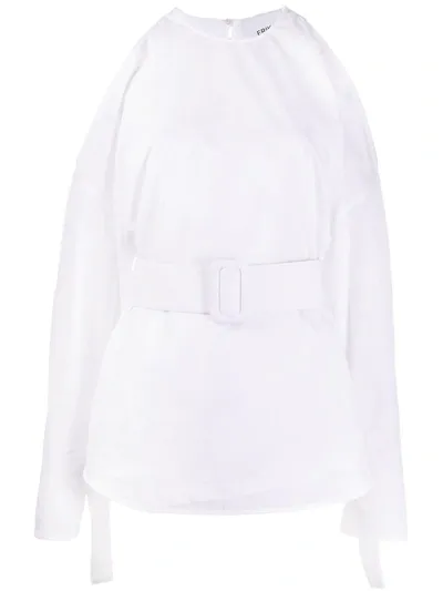 Erika Cavallini Cold Shoulder Blouse In White