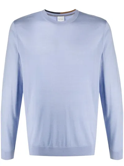 Paul Smith Plain Crew Neck Jumper In Blue