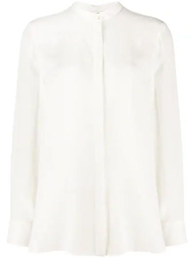 Alexander Mcqueen Silk-georgette Shirt In White