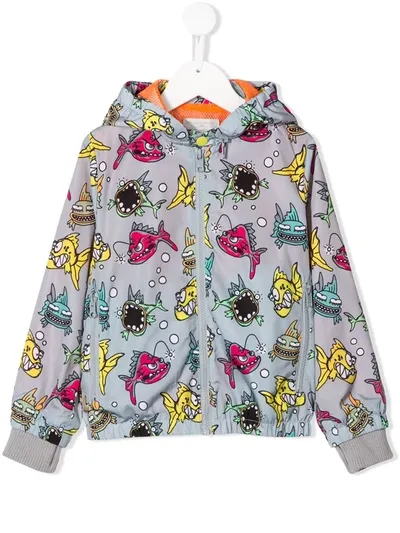 Stella Mccartney Kids' Fish Print Jacket In Grey