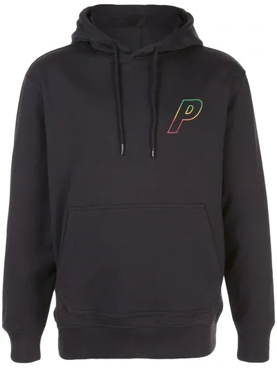 Palace Logo Print Hoodie In Black