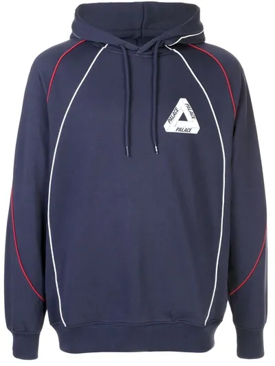 Palace Logo Print Hoodie In Blue