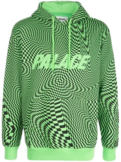 Palace Logo Print Hoodie In Green