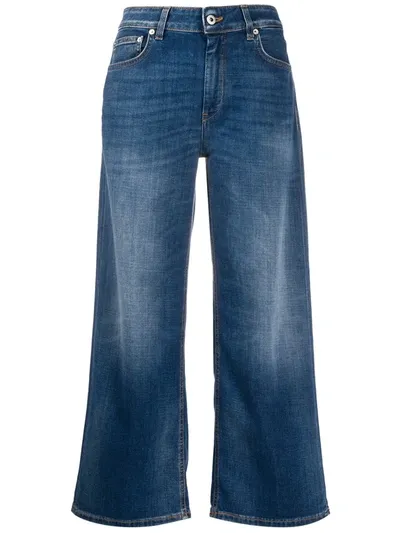 Dondup Avenue High-rise Cropped Jeans In Blue