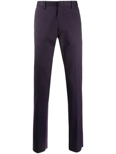 Paul Smith Mid-rise Straight Leg Trousers In Blue