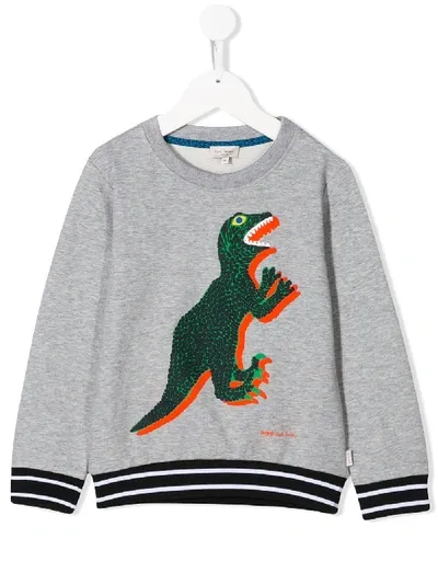 Paul Smith Junior Kids' Lockeres Sweatshirt Mit Dino-print In Grey