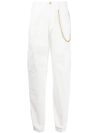 Chiara Ferragni Baggy Cargo Trousers In White