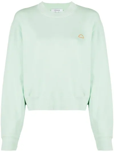 Frame Easy Logo Crew Neck Sweatshirt In Faded Olive