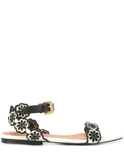 See By Chloé Floral Strap Sandals In Neutrals