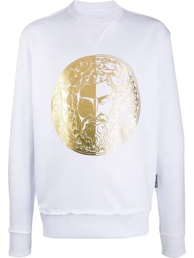 Versace Jeans Couture Metallic Medusa Sweatshirt In White