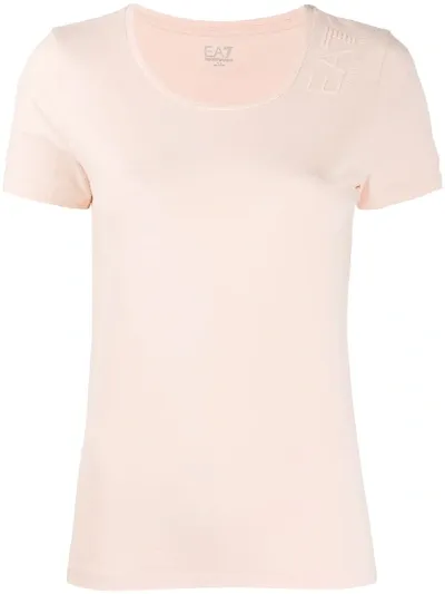 Ea7 Scoop Neck T-shirt In Pink