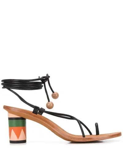 Ulla Johnson Kaya 75mm Strappy Sandals In Black