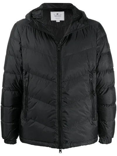 Woolrich Gefütterte Kapuzenjacke In Black