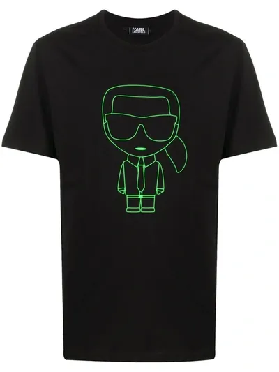 Karl Lagerfeld 3d Ikonik Print T-shirt In Black