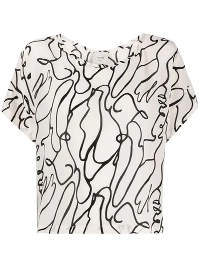 Alysi Graphic Print Blouse In Neutrals