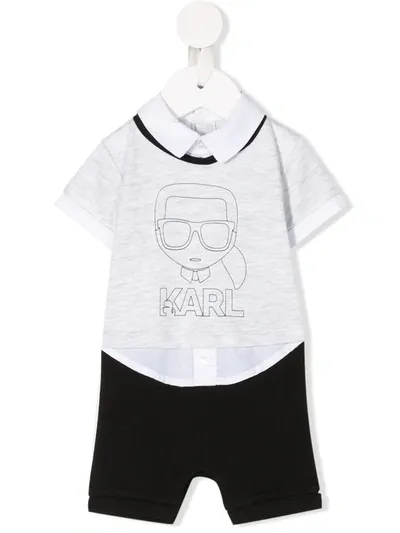 Karl Lagerfeld Babies' Layered Effect Shorty In Grey