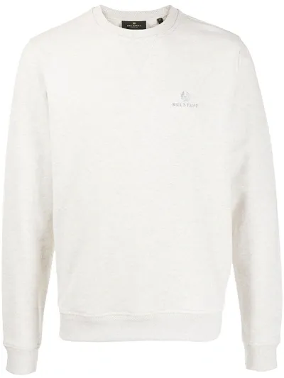 Belstaff Logo-embroidered Cotton-jersey Sweatshirt In Grey