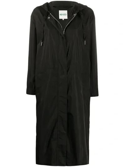 Kenzo Hooded Long-length Parka In Black