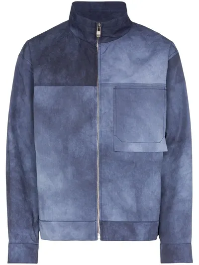 Jacquemus Le Blouson Valensole Tie-dyed Cotton Jacket In Navy