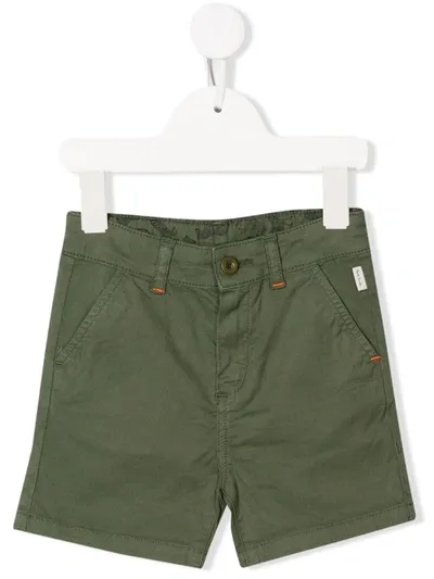 Paul Smith Junior Kids' Plain Chino Shorts In Green