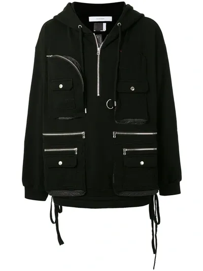 Facetasm Zip-detail Hooded Jacket In Black